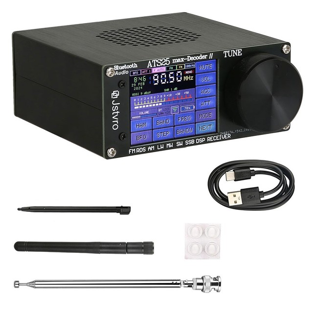 ATS25 Max Decoder II BT Version Full Radio Receiver FM SW SSB MW LW Receiver with 2.4-inch Touch Screen