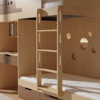 Lit superposé en bois en forme de L avec bureau intégré, étagères et échelle pour adolescents, lit double en bois utilisé dans le salon, la chambre à coucher, l'appartement