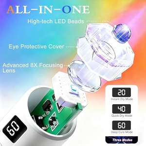 Lampe à ongles LED UV portable, rotation à 360 degrés, sécheuse à ongles rechargeable avec support, écran LED pour salon et domicile - Product Image 5