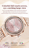 Neue I229 Damen Smartwatch mit Glitzerkristallen, 1,27-Zoll-Display, Herzfrequenzmesser, Schrittzähler, Anruf- und Nachrichtenpush, Modische Sportuhr OEM