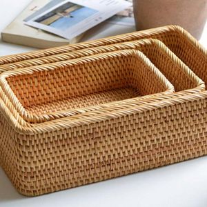 Caja de almacenamiento de ratán de bambú funcional y estética más vendida, decoración del hogar con servicio OEM/ODM disponible - Product Image 1