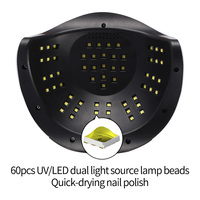Lampe à ongles LED UV blanche-Séchoir à gel avec 60 perles PCS. Durcissement à deux mains pour salon/maison, vernis à gel rapide.