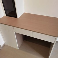 Table de toilette minimaliste en bois de pin massif avec miroir éclairé par LED amovible, design modulaire, salon, appartement, assemblé
