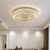 Plafonnier moderne de luxe en cristal, luminaire rond en cristal K9, applique murale pour salon et chambre à coucher