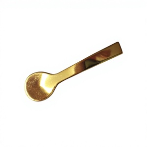 Cuchara de Shilajit de Acero Inoxidable Chapada en Oro, Mini Cuchara Medidora, Accesorio Compacto de Metal para Té - Product Image 6