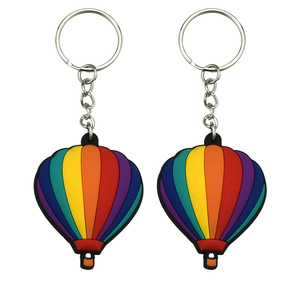 Llavero de Silicona y PVC con Diseño de <span class=keywords><strong>Globo</strong></span> Aerostático Arcoíris Promocional Personalizado de Fábrica - Product Image 4