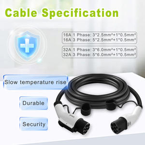 Cable de Carga para Vehículos Eléctricos Zencar de 32A, Tipo 2 a Tipo 1, 7kW, 5m, IP65, TPU, para Estaciones de Carga Públicas - Product Image 1