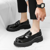 Mocassins à semelle épaisse, taille 38-46, chaussures habillées en cuir classiques et élégantes pour hommes
