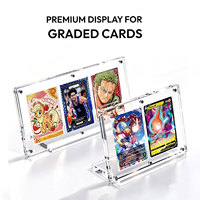Support d'affichage de cartes en acrylique transparent personnalisé avec design multi-cartes pour les boosters Pokémon et les cartes gradées