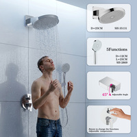 Système de douche thermostatique mural moderne avec fonction pluie, ensemble de douche encastré à effet pluie, ensemble de mitigeur de douche encastré