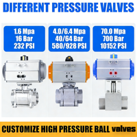 Vanne à boisseau sphérique pneumatique OEM en acier inoxydable 304, 3 pièces, DN50 (2 pouces), 12V/24V, haute température, pour contrôle de débit d'eau