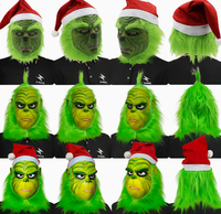 Disfraz de Grinch con Pelo Verde Personalizado, Decoración Navideña para Transmisiones en Vivo, Accesorios Divertidos para Fiestas