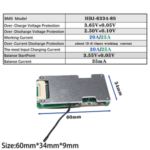 HBJ Paquete de Batería de Iones de Litio de Alta Calidad 8s <span class=keywords><strong>Bms</strong></span> 24V 20a <span class=keywords><strong>25a</strong></span> para Luz de Calle Solar Ups, Pequeño Almacenamiento de Energía al Aire Libre - Product Image 3