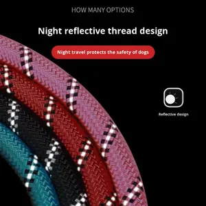 Tali Anjing Reflektif Nylon Baru untuk Anjing Sedang & Besar Tali Hewan Peliharaan Anti-Lepas dari Penjualan Langsung Zhejiang - Product Image 3