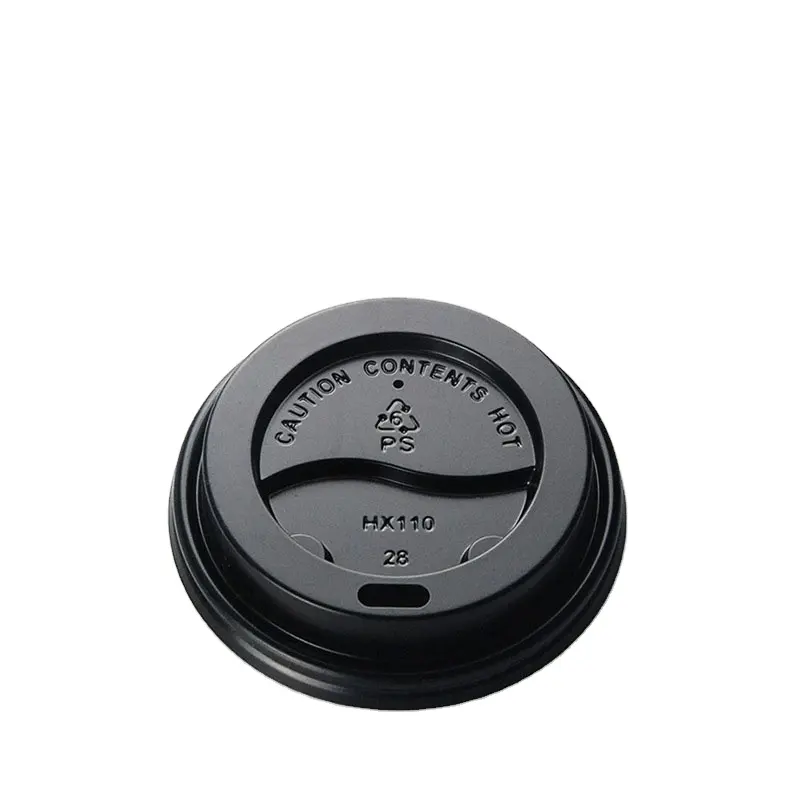Cheap Plastic PS SIP Lids 62mm 80mm 90mm Diameter Takeaway Lids for Hot Beverage Drink Coffee Paper Cups