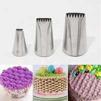 Outil de pâtisserie : Ensemble de 5 douilles à pâtisserie en acier inoxydable, à motif demi-rang tressé dentelé, motif panier de fleurs