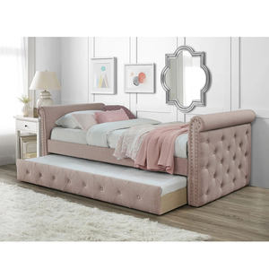 Meubles de chambre à coucher, ensemble de chambre à coucher, lit de repos de luxe, salon, lit king-size en <span class=keywords><strong>velours</strong></span> beige, cadre de lit, lit de repos en <span class=keywords><strong>velours</strong></span> capitonné de luxe - Product Image 1