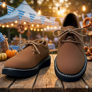 Chaussures décontractées en daim marron pour hommes avec semelle en caoutchouc et lacets pour événements en plein air, shorts pour hommes - Product Image 1