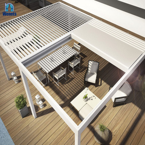 Electric Retractable Aluminum <strong>Pergola</strong> Remote Control <strong>Awning</strong> with Adjustable Louvers - Product Image 1