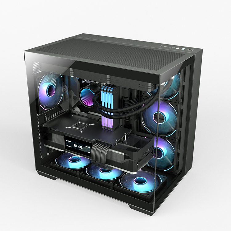 JNP-C708 Half Glass Fishtank Midi Tower ATX Gaming Case