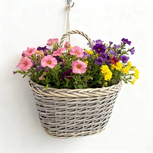 Set di cestini da appendere in vimini intrecciati a parete in stile rustico per decorazioni per la casa (3 pezzi) - Product Image 3