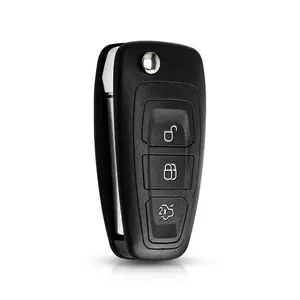 New 3 Buttons Transponder Xe Key Fob Trường Hợp Với HU101 Blade Lật Gấp Từ Xa Key Shell Fob Trường Hợp Đối Với Ford Focus Fiesta 2013