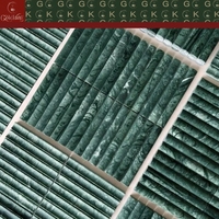 Mosaïque murale et de sol en marbre vert foncé à motifs rayés GOLDKING pour salle de bain et cuisine, taille personnalisée pour projets hôteliers et spas