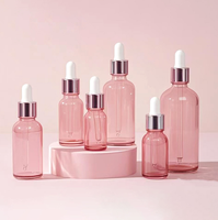 Flacons de mélange pour cosmétiques 10 ml, flacons compte-gouttes en verre rose 50 ml pour huiles essentielles, flacons vides pour liquides et essences