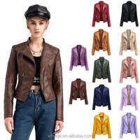 Jaket Kulit Domba Asli Wanita Grosir Lintas Negara 2026 Vintage Musim Dingin Tahan Air Anti Angin Model Racer Motor Berbahan Katun