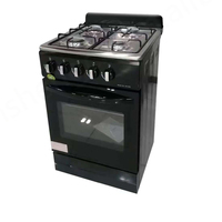 Cuisinière à gaz 4 brûleurs avec four, plaque de cuisson et gril en acier inoxydable pour usage domestique et commercial