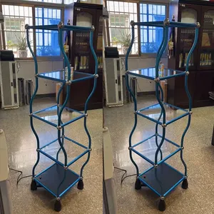 Blue Dancing Shelf with curved poles for display