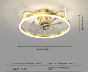 Hot bán nhà trang trí trong nhà vô hình quạt trần với điều khiển từ xa có thể thu vào quạt trần với ánh sáng - Product Image 1