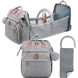 Muestra Gratuita de Bolso de Pañales de Piel Vegana PU Personalizado, Moderno, para Mamá y Bebé, Mochila Cambiador de Pañales con Múltiples Bolsillos - Product Image 3