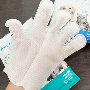 ถุงมือทำความสะอาดสัตว์เลี้ยงจากโรงงานโดยตรง ไม่ต้องล้างออก ผ้าเช็ดทำความสะอาดสำหรับสุนัขและแมว ปราศจากน้ำหอม อุปกรณ์ดูแลสัตว์เลี้ยงสำหรับสัตว์เลี้ยงทุกชนิด - Product Image 5