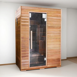Nouveau design 2026 : Sauna infrarouge lointain <span class=keywords><strong>2</strong></span> personnes, <span class=keywords><strong>spa</strong></span> en bois de cèdre rouge naturel avec contrôle intelligent pour la maison et l'hôtel - Product Image 2