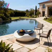 Table basse de luxe en fibre de verre, moderne, européenne, durable, écologique, convertible, personnalisable, avec rangement ajouré, pour la maison