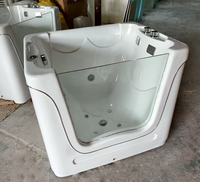 Baignoire rectangulaire moderne en acrylique pour bébé avec bain à remous intérieur autoportant et portable de massage avec design transparent et écologique
