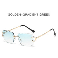 2025 nouveau modèle de lunettes de soleil carrées biseautées sans cadre en diamant-lunettes de soleil de style punk à la mode pour la photographie de rue