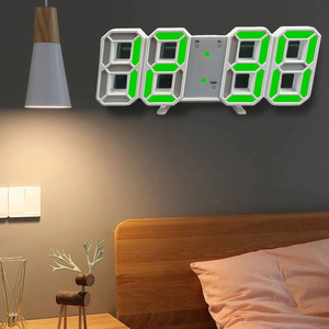 3D LED <strong>Digital</strong> <strong>Clock</strong> <strong>Wall</strong> Deco Glowing Night Mode Adjustable Electronic Table <strong>Clock</strong> <strong>Wall</strong> <strong>Clock</strong> Decoration Living Room LED - Product Image 2