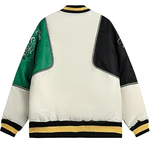 Veste universitaire de haute qualité pour hommes, broderie personnalisée, patchwork, style streetwear, coupe-vent, unisexe, manteau d'hiver Y2k - Product Image 2