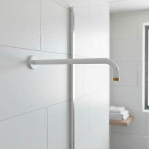 KAM-KANDA bianco moderno braccio doccia curvo a parete in ottone bianco per bagno & Hotel KAMALU Design - Product Image 3