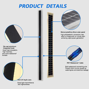Lumière murale LED solaire décorative pour <span class=keywords><strong>maison</strong></span> et jardin, étanche, à montage mural, avec détecteur de mouvement - Product Image 2