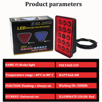 12V Auto extérieur LED frein pilote travail et feux de signalisation de sécurité arrière 15/16/20LED carré Triangle Auto Flash voyants d'avertissement