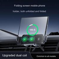 Chargeur rapide automatique pour voiture électrique pliable et rotatif 2 en 1 avec serrage automatique, sortie QC3.0 Type-C 15W