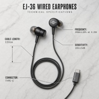 Écouteurs de jeu de haute qualité, type C, écouteurs filaires mains libres, écouteurs intra-auriculaires à réduction de bruit, vente en gros