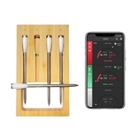 Thermomètre Hygromètre Numérique Sans Fil à Quatre Sondes 2026 avec Alarme, Grande Sonde, Alimentation USB Type-C, Plage -20-120°C, Précis et Facile à Utiliser