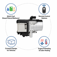 Chauffe-eau diesel, essence, méthanol 12V 24V 5KW avec télécommande vocale numérique, chauffe-eau de refroidissement du moteur pour véhicule
