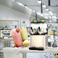 Machine à smoothies et granités professionnelle en acier inoxydable, à un, deux ou trois réservoirs, automatisée, 220-240V 650W, chromée