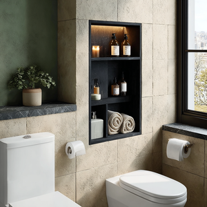 Niche de salle de bain encastrée murale en acier inoxydable avec étagère de douche LED - Product Image 6
