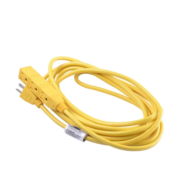 3-Outlet Utility Extension Cord Socket 127 Volt 16/14/12 Gauge Electrical Extension Cords
